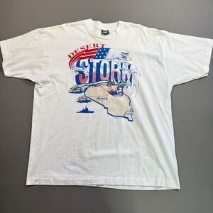 Vintage 1991 Desert Storm T-Shirt Iraq Kuwait Military Graphic 2XL